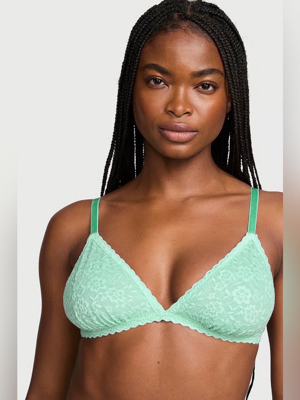 Victoria's Secret Lacie Unlined Triangle Bralette- Mint Color (Waterfall)